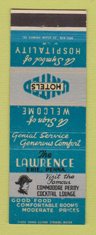 Matchbook Cover - The Lawrence Hotel Erie PA Commodore Perry Lounge