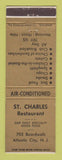 Matchbook Cover - St Charles Restaurant Atlantic City NJ