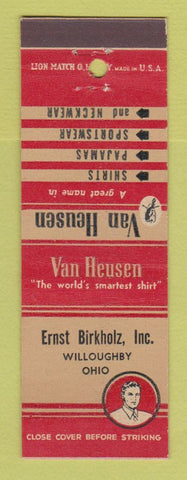 Matchbook Cover - Van Heusen Men's Clothes Ernst Birkholz Willoughby OH