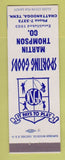 Matchbook Cover - Martin Thompson Sporting Goods Chattanooga TN
