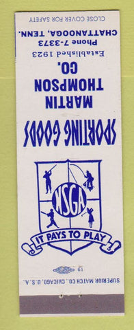 Matchbook Cover - Martin Thompson Sporting Goods Chattanooga TN