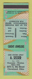 Matchbook Cover - A Sisser Jewelry Cleveland OH Bulova Hamilton Watches