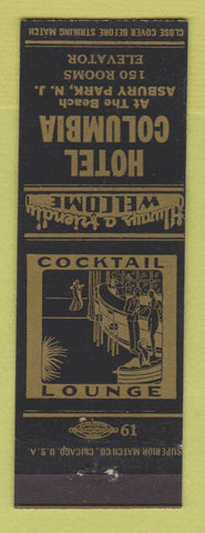 Matchbook Cover - Hotel Columbia Asbury Park NJ
