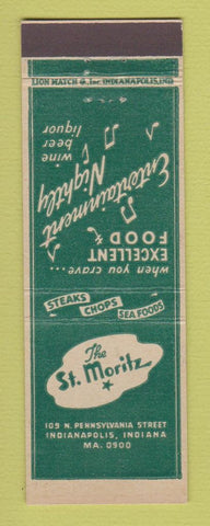 Matchbook Cover - St Moritz Indianapolis IN restaurant