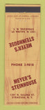 Matchbook Cover - Meyer's Steinhouse Syracuse NY