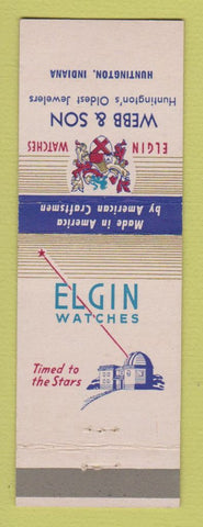 Matchbook Cover - Elgin Watches Webb and Son Huntington IN