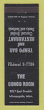 Matchbook Cover - Congo Bar Minneapolis MN Tempo Restaurant