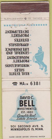 Matchbook Cover - David C Bell Investment Co Minneapolis MN