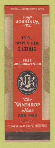 Matchbook Cover - Winthrop Shoes Men's Street's Tulsa OK