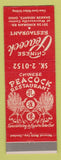 Matchbook Cover - Chinese Peacock Restaurant Shaker Heights OH