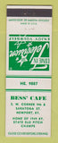 Matchbook Cover - Bess' Cafe Newport KY 1949 Softball Champs