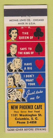 Matchbook Cover - New Phoenix Cafe Columbia SC