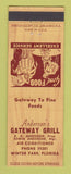 Matchbook Cover - Anderson's Gateway Grill Winter Park FL