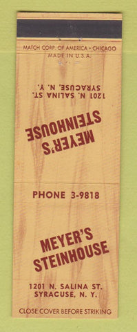 Matchbook Cover - Meyer's Steinhouse Syracuse NY