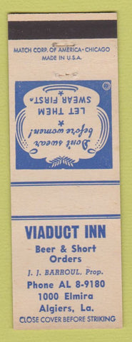 Matchbook Cover - Viadcut Inn Algiers LA JJ Barroul