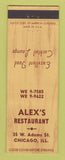 Matchbook Cover - Alex's Restaurant Chicago IL