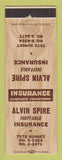 Matchbook Cover - Alvin Spire Insurance Los Angeles? CA