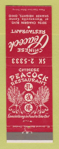 Matchbook Cover - Chinese Peacock Restaurant Shaker Heights OH