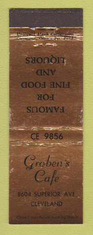 Matchbook Cover - Groben's Cafe Cleveland OH