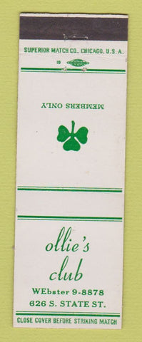 Matchbook Cover - Ollie's Club Chicago IL