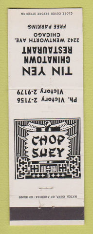 Matchbook Cover - Tin Yen Chinese Restaurant Chicago IL