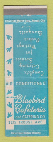 Matchbook Cover - Holzmark's Bluebird Cafeteria Kansas City MO