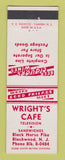 Matchbook Cover - Wright's Cafe Blackwood NJ