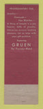 Matchbook Cover - Gruen Watches Lewell's Painesville OH