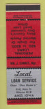 Matchbook Cover - Local Loan Service Ames IA low phone #