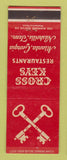Matchbook Cover - Cross Keys Restaurant Nashville TN Atlanta GA