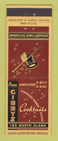 Matchbook Cover - Gibbys Cocktails Chicago IL