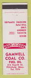 Matchbook Cover - Gamwell Coal Pittsfield MA