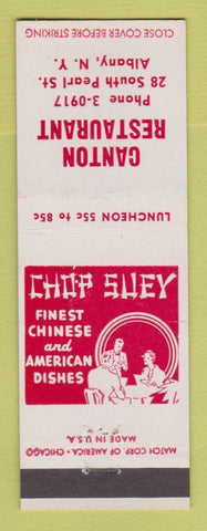 Matchbook Cover - Canton Chinese Restaurant Albany NY