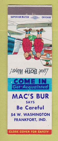 Matchbook Cover - Mac's Bur Frankfort IN