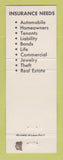 Matchbook Cover - Rickard Wilson Insurance Real Estate Medina OH