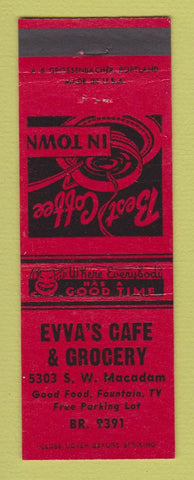 Matchbook Cover - Evva's Cafe Grocery Portland OR