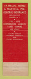 Matchbook Cover - Hamblin Munz Haskell Insurance Oneida NY