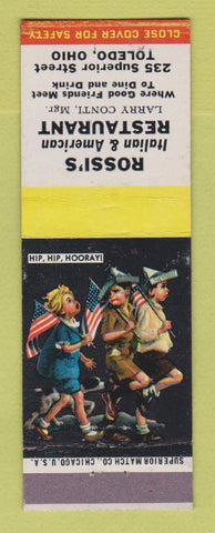 Matchbook Cover - Rossi's Italian Restaurant Toledo OH patriotic
