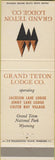 Matchbook Cover - Grand Teton Lodge Jackson Lake WY