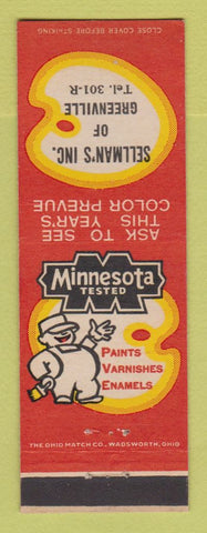 Matchbook Cover - Minnesota Tested Paints Sellman's Greenville