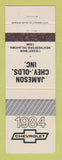Matchbook Cover - 1984 Chevrolet Jameson Oldsmobile Weatherford OK