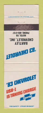 Matchbook Cover - 1983 Chevrolet Bartley Haysi VA WEAR