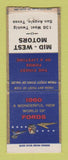 Matchbook Cover - 1960 Ford Mid West San Angelo TX BOBTAIL