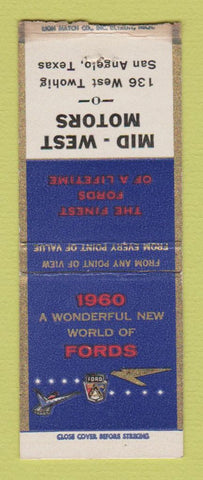 Matchbook Cover - 1960 Ford Mid West San Angelo TX BOBTAIL
