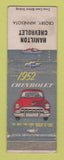 Matchbook Cover - 1952 Chevrolet Hamilton Crosby MN WORN