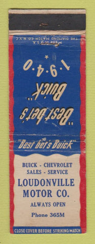 Matchbook Cover - 1940 Buick Loudonville Buick WORN