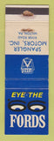 Matchbook Cover - 1966 Ford Spangler Milton PA WORN