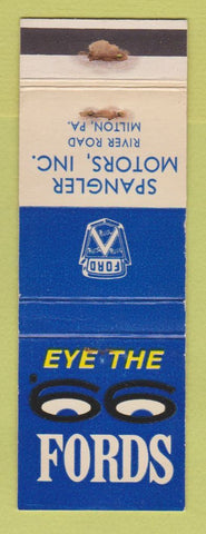 Matchbook Cover - 1966 Ford Spangler Milton PA WORN