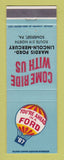 Matchbook Cover - 1967 Ford Mardis Lincoln Mercury Somerset PA