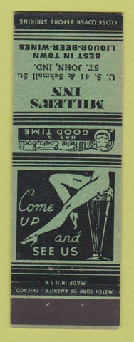 Matchbook Cover - Miller's Inn St John IN Girlie
